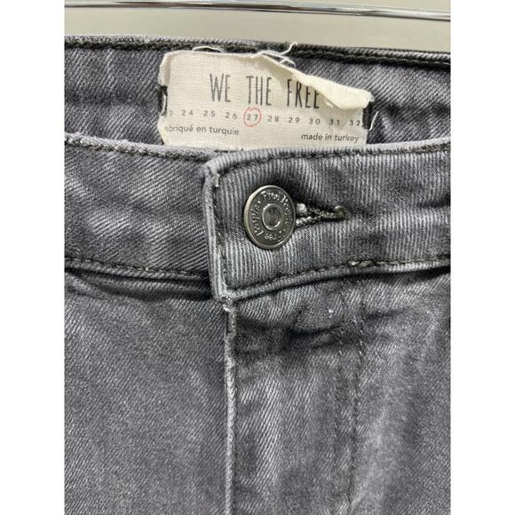 Free People We The Free Grey Floral Embroidered Girlfriend Straight Leg Jeans 27 - Picture 5 of 8